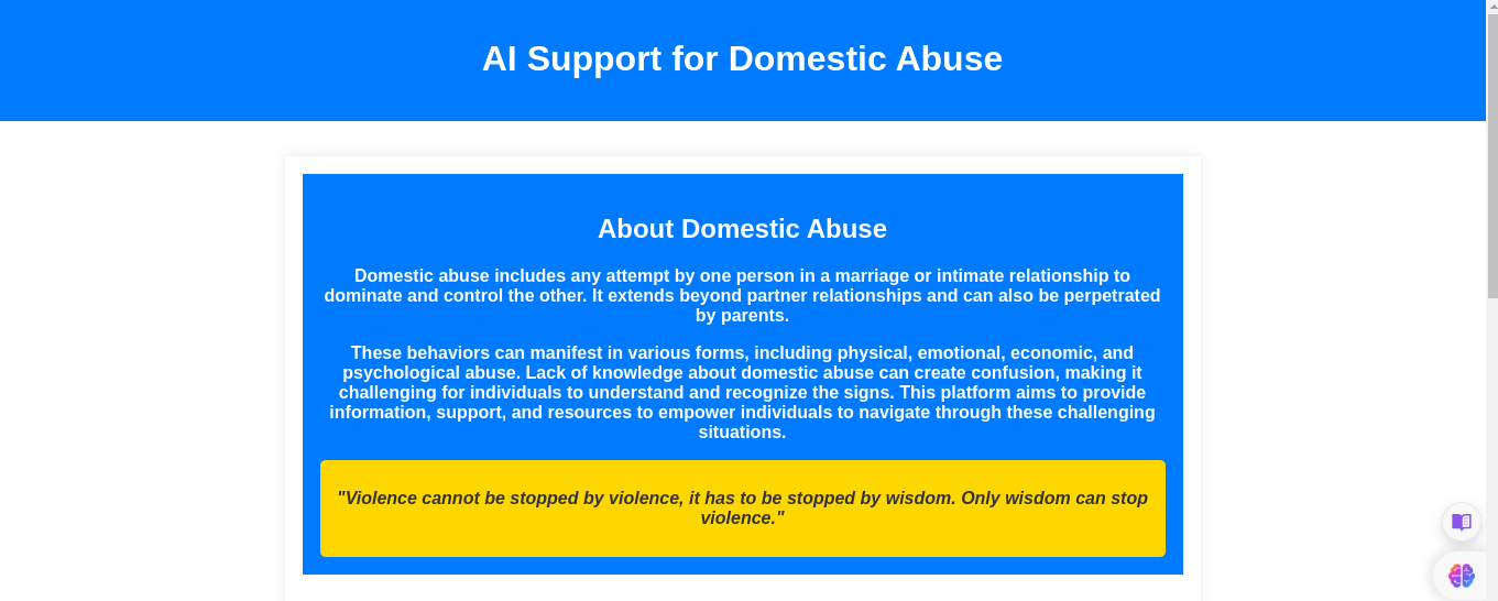 Image of AI Domestic Violence Support System for Intel AI Hackathon